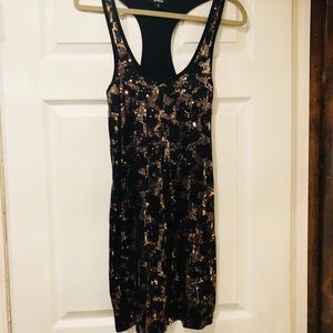 Express leopard sequin dress